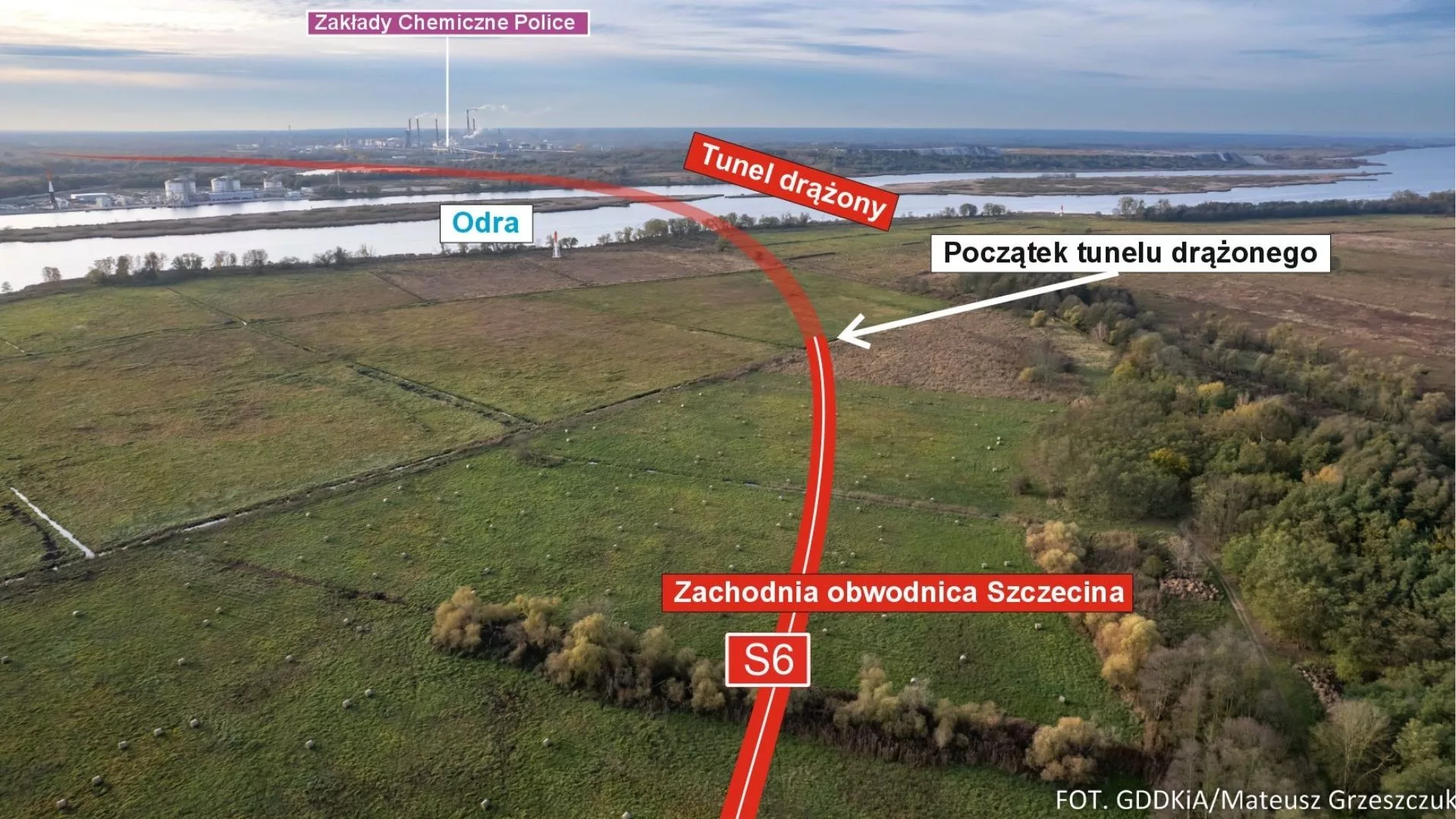 wizualizacja miejsca rozpoczęcia drążenia